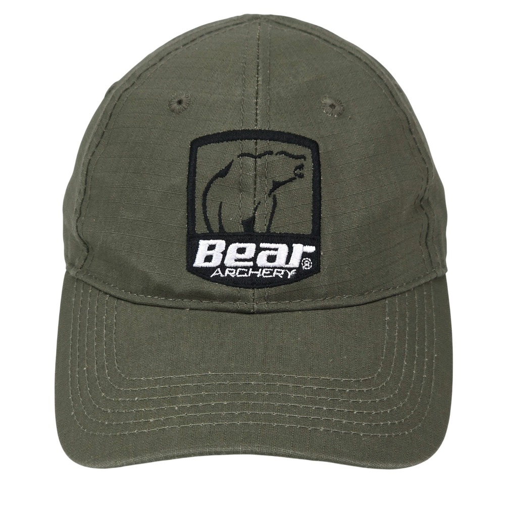 Bear Archery Ripstop Baseball Cap Hat OSFA Olive Green Embroidered Logo Hunting